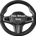 Steering Wheel Cover for BMW 3 4 Series(2021-2024) 5 Series(2020-2023) X5(2019-2020) X7(2020-2025) 328i 320i 330i 325i 528i 535i 530i M3 2 4 7 8 Series X3M X4 X6 XM M2 M4 M5 M8 Z4 i4, Black