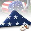 Memorial American Flag 5x9.5 ft, 100% Heavy Duty Cotton Burial Casket Flag for Veteran Military with Embroidered Stars, Sewn Stripes, Brass Grommets, for USA Display Case (Flag not Pre-Folded)