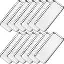 Vesici 12 Pcs 7.87 x 3.35 inches Small Silver Tray Bulk, Stainless Steel Rectangle Serving Trays Trinket Decorative Bathroom Tray for Vanity Jewelry Makeup Towel, Dish Plate Tea Fruit Storage Platter