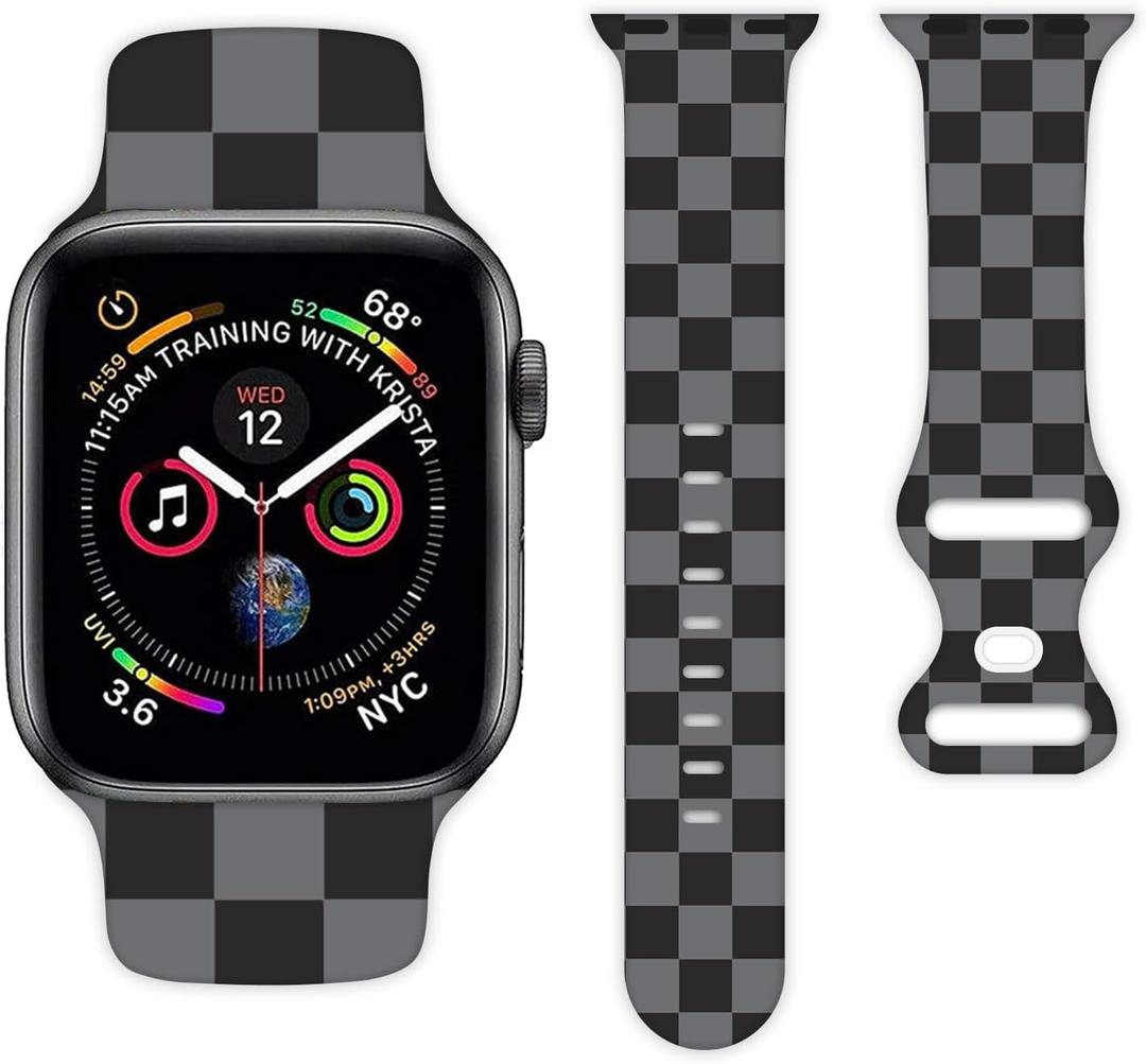 Watch Band Compatible with Apple Watch 42mm/49mm for Women Men Gifts Sport Silicone Wristbands Strap for IWatch Series 10 9 8 7 6 5 4 3 2 1 SE