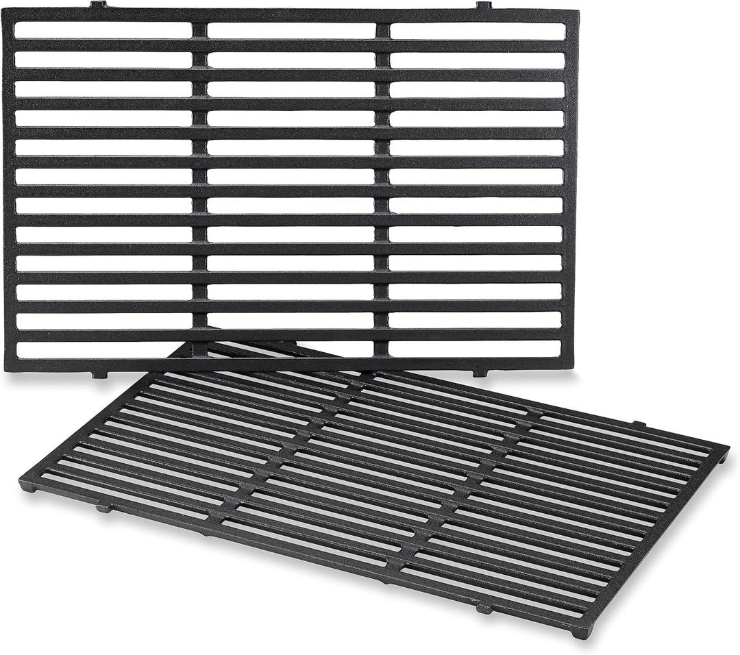 Weber PorcelainEnameled CastIron Cooking Grates 19.5" x 12.9" Superior Heat Retention, HeavyDuty, LongLasting Replacement Grates, Genuine Weber Grill Replacement
