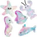 Sedioso Dog Toys Pack, Durable Unstuffed Animal Dog Chew Toy, Large Soft Plush Dogs Toys Set, Dog Squeaky Toy for Small, Middle, Large Breed(5-Pack, Ocean Animals)