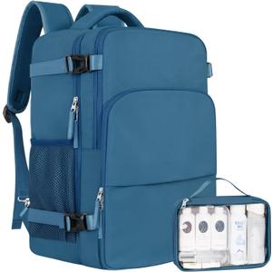 Travel Backpack, Carry on Flight Approved Backpack with Multi-Pockets, TSA Waterproof 17.3inch Laptop Backpack, Personal Item Travel Bag for Men Women, Deep Blue (X-Large)