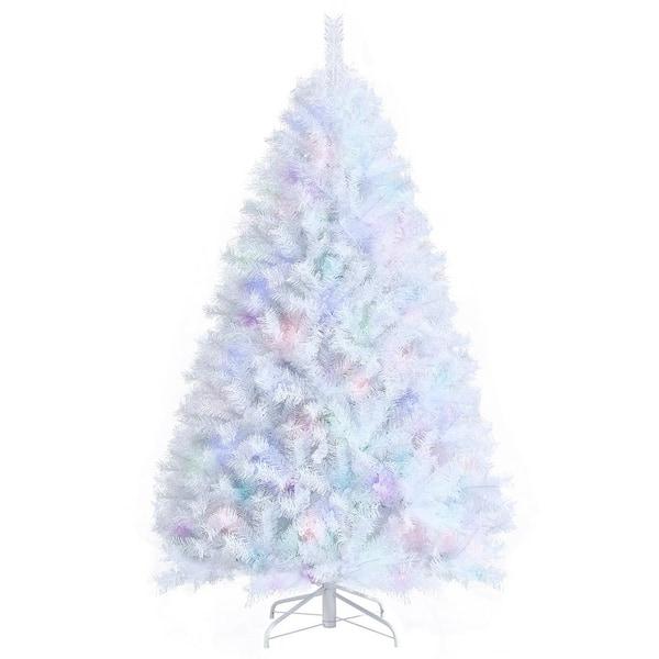 White Iridescent Tinsel Artificial Christmas Tree with Branch Tips 10ft