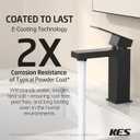 KES Black Bathroom Faucet Single Handle & Bathroom Sink Drain with Overflow, cUPC Certified Vanity Faucet with Pop Up Drain Stopper Stainless Steel Matte Black, L3156ALFF12-BK-C2