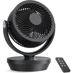 PNTCK Air Circulator Fan for Bedroom, 13" Table Fan with Remote, 90 Oscillating & 120 Tilt, 60ft Strong Airflow, Quiet 25dB Electric Fan with 4 Speeds, 4 Modes & 12H Timer (Black)