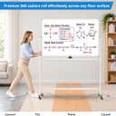 Maxtek Rolling White Board on Wheels 48x32 in, Double-Sided Magnetic Stand