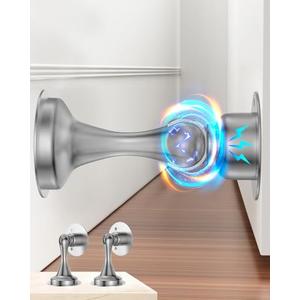 Door Stoppers Magnetic Door Catch, Stainless Steel Magnetic Door Stop 2 Pack, Double-Sided Adhesive Tape, No Drilling, Screws for Stronger Mount, Holder Your Door Open for Wide Doors