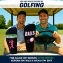 I'D RATHER BE CHASING Funny Mens Socks, Golf & Pickleball Gifts for Men, Golfers Unique Crew Sock, Golfing Gift Accessories (Black)