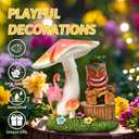 Solar Tiki Outdoor Statues: 8.3'' Funny Tiki Bar Decor with Solar Light Outside Decoration for Lawn Yard Patio Garden Gifts for Housewarming (Mushrooms)