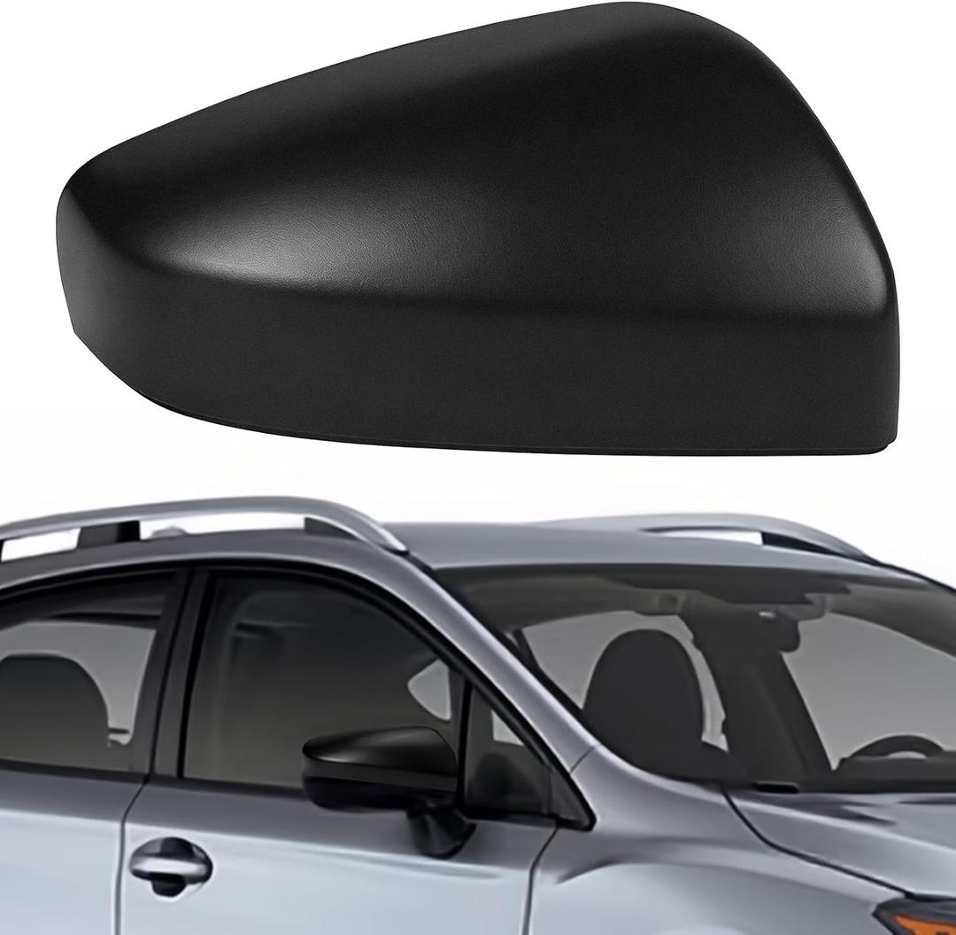 Passenger Right Side Mirror Cover Compatible with Subaru Impreza 2017 2018 2019 2020 2021 2022 2023 Without Turn Signals, Clip-on Rearview Door Mirror Cap Housing, Matte Black