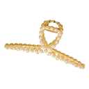 Rhinestone Hair Claw Clips for Thick Heavy Hair, Women Girls Large Metal Pearl Claw Clips Non Slip Hair Jaw Wedding Party Hair Accessories (Pearl)