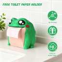Frog Toilet Paper Holder, Funny Toilet Roll Towel Free Standing Dispenser, 3D Printed Cute Animal Tissue Paper Storage for Bathroom, Gift. Green