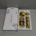 Gold Candlestick Holders Set of 6, Weighted, Metal Taper Candle Stick Holders, Vintage Christmas Brass Home Decor for Table, Mantel, Room Decorations Housewarming Gift Gold-6