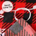 JSD Red Buffalo Plaid Snowflakes Duvet Cover Set Queen Size, 3 Piece Christmas Winter Printed Microfiber Comforter Covers