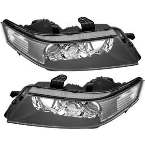 TRIL GEAR Pair of Headlights Assembly AC2518106 AC2519106 LH+RH Replacement for 2004-2005 TSX Black Housing Clear Lens Halogen