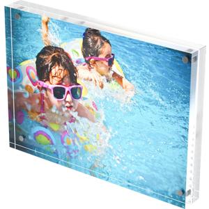 DreamShore 5x7 Acrylic Magnetic Picture Frame, 1 Pack Clear Frameless Rectangle Photo Frame for Desktop Display