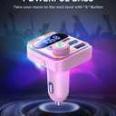 JOYROOM Bluetooth 6.0 Car Adapter FM Transmitter 81W Fast Charging Cigarette Lighter Hands-Free Calling Support USB Drive, Pink