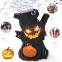 Rechargeable Bubble Machine - Automatic Bubble Blower Haunted Stump - Wobbly Head Fun, Glow Eyes - Outdoor Play, Wedding, Birthday Party, Gifts Toys for Boys, Girls, Kids, Toddlers (Black)