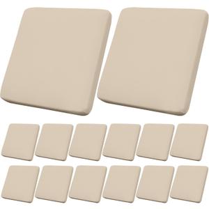 14Pcs Outdoor Cushion Covers, Patio Cushion Covers,Stretch Elastic Slipcovers, Replacement Washable & Reusable Furniture Protector for Patio Couch (Beige,Cover Only) (14Pcs-Solid color)
