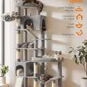 Feandrea Large Cat Tree, 79.5" Tall Sturdy Cat Tower for Indoor, Dove Gray