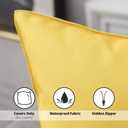 MIULEE Pack of 2 Decorative Outdoor Waterproof Pillow Covers Square Garden Cushion Sham Throw Pillowcase Shell for Patio Tent Couch 20x20 Inch Yellow