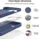 Vooii Compatible with iPhone 13 Case, Liquid Silicone Upgrade [Camera Protection] [Soft Anti-Scratch Microfiber Lining] Shockproof Phone Case for iPhone 13 6.1 inch - Navy Blue
