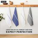 TEXAS LINEN CO. Cotton Kitchen Towels 6 Pack - 15 x 25 Inches - Highly Absorbent Dish Towels for Kitchen Drying, Soft Durable Reusable Quick Dry Tea, Kitchen and Dish Cloths Set - Blue Stripe