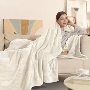 COZYTY Electric Blanket Full Size, Super Soft Cozy Upgraded Flannel Heating Blanket with 6 Heating Levels & 1-10 Hours Auto Off, Fast Heating & Overheat Protection, 72" x 84", White