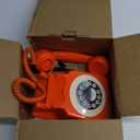 Retro Phone, TelPal Corded Telephone, Old Fashion Telephones, Vintage Antique Desktop Phone, Classic 1980's Landline Phones for Home & Office Decor, Novelty Hotel Telephone with Redial (Orange)