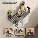 VOLPONE Corner Shower Caddy Suction Cup Shower Shelf Corner No Drilling Bathroom Shower Organizer Storage Rack Adhesive triangle with towel bar hooks 3 tier gray