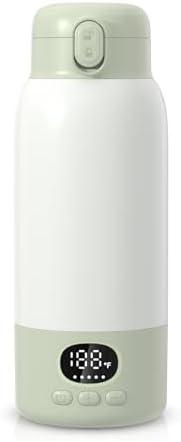 Portable Bottle Warmer for Travel,Milk Warmer for Baby Breastmilk with Fast Heating & Precise Temp Control, Bottle Warmer for Car, Outdoors, 500ML Large Capacity,Green