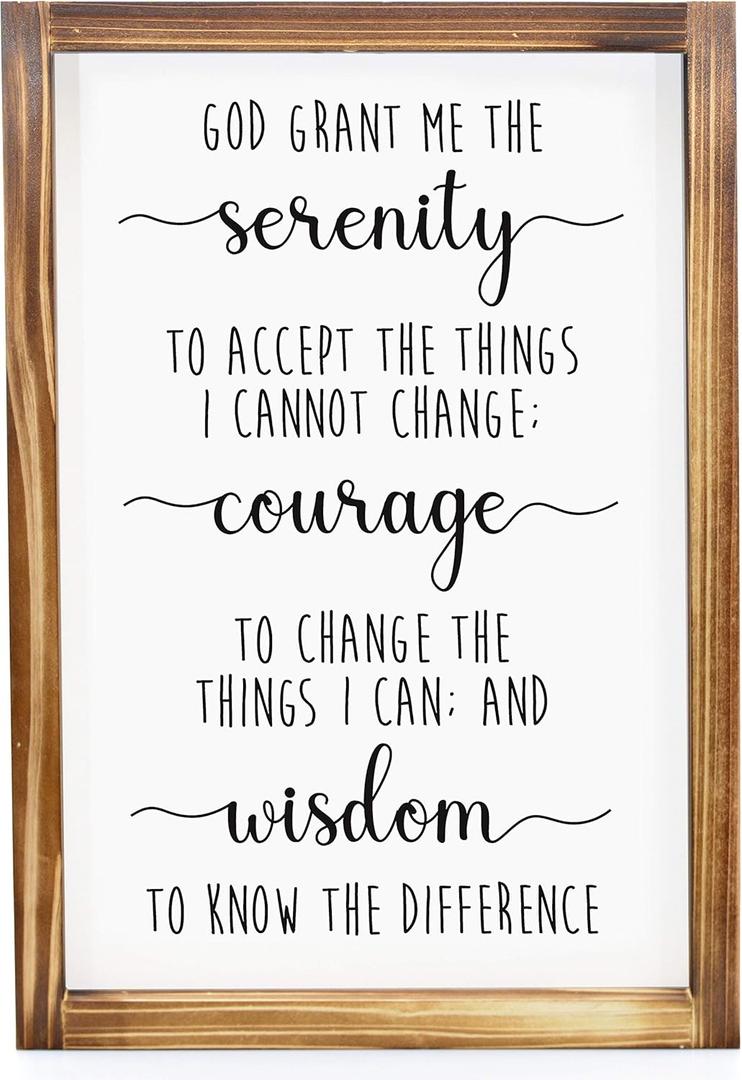 Main Event USA Serenity Prayer Sign 11x16 Inch - Farmhouse Christian Wall Art, Rustic Rectangular Art Print, God Grant Me The Serenity, Unisex Bedroom Wall Decor
