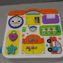 Toddler Montessori Toy Busy Board for 1-2 Year Old Boys Girls Gift, Baby Toy 12-18 Months, Musical Learning Educational Toys for 1 Year Old, 1st Birthday Baby Boy Girl Gifts (Orange)