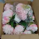 Florisso Light Pink Peony Artificial Flowers - 11 Branches Silk Peonies for Vase Arrangements, Wedding Decor & Living Room Accents (Faux Flowers)