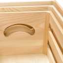 3 Pieces Wooden Pallet Crates Nesting Unfinished Wood Trays Storage for DIY Crafts (Large Size 13.4 x 9.8 x 6.7 in)