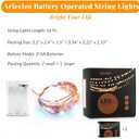 Led Fairy Lights Battery Operated, 2 Packs Mini Battery Powered Copper Wire Starry Fairy Lights for Bedroom, Christmas, Parties, Wedding, Centerpiece, Decoration (5m/16ft Multi-Colored)