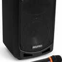 Pyle Portable Bluetooth PA Speaker System - Indoor Outdoor Karaoke Sound System w/Wireless Mic, Audio Recording, Rechargeable Battery, USB/SD Reader, Stand Mount, for Party, Crowd Control - Pyle