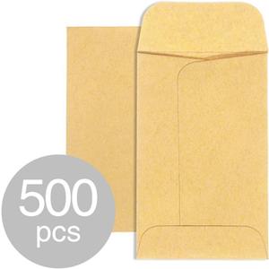 ACSTEP #1 Small Coin Envelopes 2-1/4 x 3-1/2, Kraft Mini Key Envelopes with Gummed Flap in Brown, Seed Packets Envelopes for Storing Seeds, Tip Envelope for Cash 500pcs