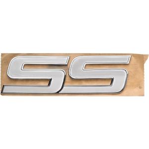 1Pc Front Door SS Decal Stickers 3D Nameplates Badge Emblem Compatible with Impala Trailblazer SS 15211285 Universal Vehicles, Cars, Truck (Chrome White)
