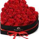 Valentine's Day Flowers Roses Gifts for Her,28pcs Red Forever Preserved Roses in Heart Shape Gift Box, Valentine's Day Delivery Prime Gifts-Roses Gifts for Women, Mom (28 Rose)
