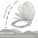 Angel Shield Marble Toilet Seat Durable Molded Wood with Quiet Close,Easy Clean Quick-Release Hinges (Elongated,Gray Marble)