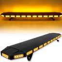 48" 104LED Extreme High Intensity Construction Emergency Warning Strobe Light Bar Rooftop Low Profile Law Enforcement Hazard Flashing for Tow Truck Vehicle (Amber/Amber)