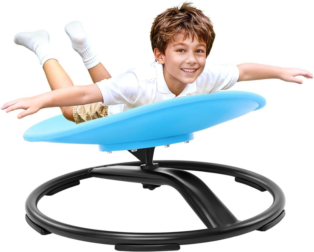 Zhenx Spinning Chair for Autistic Kids (Ages 3-18) - 220LBS Capacity Sensory Swivel Seat - Sensory Toy for Teens with ADHD/Autism - Sit and Spin Calming Gift to Improve Focus & Body Balance (Blue), 22 inches x 20 inches x 10 inches