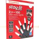 Energy Star Sylvania Stay-Lit Platinum 100 Led Mini Lights (Pure White) (2 Pack)