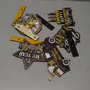 Cinnvoice 5 Pcs Happy New Year Table Decorations Wooden Table Centerpieces Rustic Wood Tabletop Sign Decorations for Home Kitchen Office Farmhouse Desk Shelves Party Tiered Tray Decor