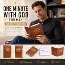 One Minute with God for Men 2026 Daily Devotional and Prayer Journal, 365 Day Bible Reading Plan, Brown Faux Leather Christian Notebook, Compact Gift for Men