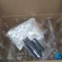 Baderke 24 Set Plastic Coquito Bottles 32 oz Plastic Clear Wine Bottles with Caps and Tags for Home Brewing Wedding Party Favors(Black)