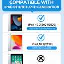ZoneFoker Case for iPad 9th/8th/7th Generation, iPad 10.2 inch Case 2021/2020/2019, 360 Degree Rotating Stand, iPad 9 8 7 Gen 10.2 Leather Cover with Pocket Design & Pencil Holder, Marble Ocean Blue