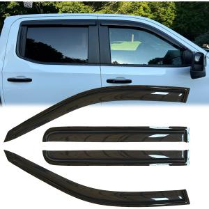 4pcs Original Shatterproof Window Rain Guards Shield for Sierra 19-23,Stylish Tape On Window Visors Vent Shade Wind Deflectors fit for 2019-2023 Silverado/Sierra 1500 Crew cab 94805